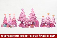 Merry Christmas Pink Tree Clipart Product Image 1