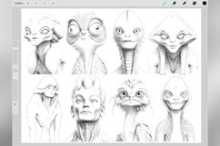 60 Procreate Aliens Stamp Brushes Product Image 2