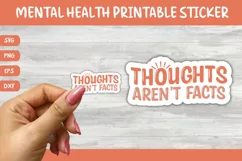 Printable Mental Health Sticker | Thoughts Aren't Facts Product Image 1