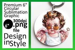 Artistic Round Design Car Coaster , Cupid Product Image 1