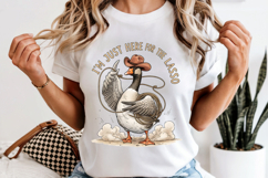 Just Here For The Lasso PNG - Cute Cowboy Goose Sublimation Product Image 6