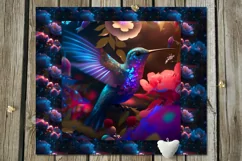 Hummingbird & flowers | Sublimation skinny tumbler designs Product Image 7