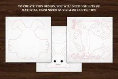 Valentine Bunny Door Sign Laser Cut | Door Hanger | SVG Product Image 3
