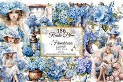 Big Country Vintage Blue Ice Farmhouse Watercolor Clipart Product Image 10