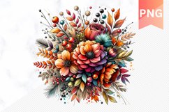 Autumn Flowers Sublimation - Clipart PNG Design Product Image 1