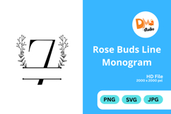Rose Buds Line Monogram Product Image 1