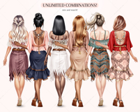 Ethnic Sisters Clipart Portrait Creator Product Image 5
