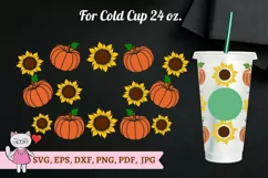 Sunflower Pumpkin Spice Life Svg for 24oz Cold Tumbler Product Image 1
