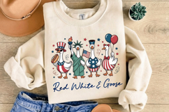 Patriotic Funny Goose PNG T-Shirt|4th of July PNG Sublimatio Product Image 2