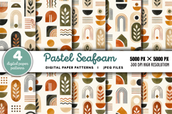 Pastel Seafoam Teal Blush Digital Paper JPG Product Image 1