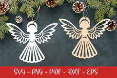 Christmas Angel laser SVG PNG| Christmas ornament Product Image 2