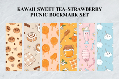 Kawaii Sweet Tea &amp; Strawberry Picnic Bookmark Set,Cute Fruit Product Image 7