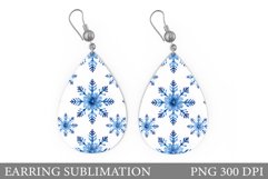 Snowflakes Teardrop Earring. Snowflakes Earring Sublimation Product Image 1