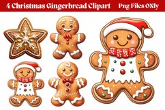 Christmas Gingerbread Clipart PNG Product Image 1
