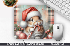 Cat Mouse Pad Sublimation, Christmas Mouse Pad PNG Product Image 1