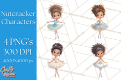 Diverse Ballerina Nutcracker Clipart PNG Product Image 1