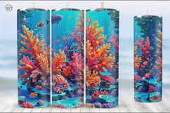 Cute Ocean Tumbler Sublimation, 20 oz Tumbler Wrap Product Image 5