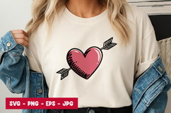 Cute Stitched Heart Love SVG PNG Product Image 1