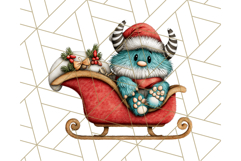 Christmas Monster Clipart, Funny Holiday Creature PNG Art Product Image 3