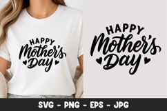 Happy Mothers Day Cute Typography SVG PNG Product Image 1