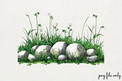 Watercolor Grass Borders Clipart PNG Product Image 1