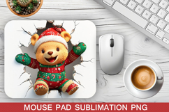 Christmas Bear Mouse Pad Sublimation - Christmas Mouse Pad Product Image 1