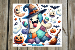 Halloween patchwork | spooky Skinny tumbler sublimation P2 Product Image 3
