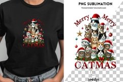 Catmas Sublimation Print, Transparent PNG Design for POD Product Image 1