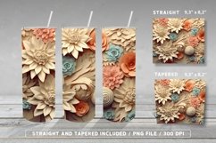 3D Flowers Florals Tumbler Wrap PNG Bundle Product Image 8
