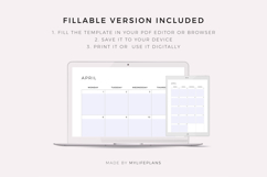 2030 Monthly Calendar on Two Pages with Notes, Printable Product Image 7