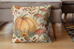 Cottagecore Pumpkin Patch Digital Paper, Seamless Watercolor Product Image 7