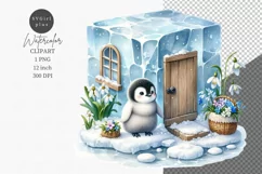 Penguin clipart, Animals house clipart, Cute animals Product Image 1