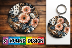 Playful Circle Car Coaster Sublimation, Leopard Prints Product Image 1