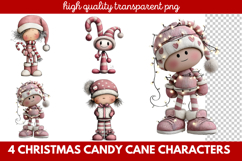 Christmas Candy Cane Characters Clipart Product Image 1