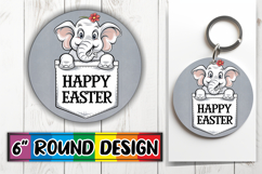 Sweet Circle Coasters Design PNG, Easter Animals Product Image 1