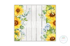 Farmhouse Sunflower Tumbler Wrap Sublimation Design PNG Product Image 3