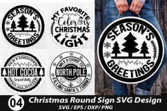Christmas Round Sign SVG Design - My Favorite Color is Product Image 1