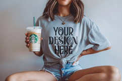 Bay Comfort Colors 1717 T-shirt Mockups, Real Model Mock Product Image 1