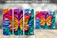 Colorful 3D Rainbow Butterfly Tumbler Design Product Image 1