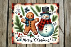 Christmas Snowman & gingerbread | Skinny tumbler design PL2 Product Image 3
