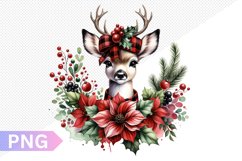 Christmas Deer Sublimation - Clipart PNG Design Product Image 1