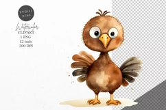Thanksgiving clipart, Brown turkey clipart, Autumn clipart, Product Image 1
