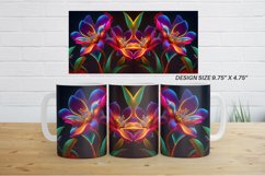 3D Crystal Orchid Flower Neon | Mug sublimation design Product Image 10