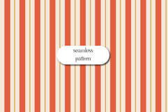 Retro Coral &amp; Cream Vertical Stripe Seamless Pattern Product Image 1