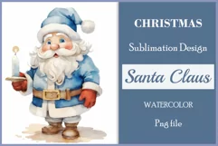 Christmas Sublimation Santa Claus Watercolor Vintage / Png Product Image 1