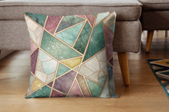 Luxury Stained Glass Mosaic Seamless Patterns, Gold Foil Product Image 7