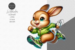 Bunny clipart, Sport clipart, Bunny sublimation Product Image 1