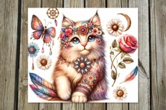 Hippie animals | 4 Skinny Tumbler sublimation designs PL2 Product Image 3