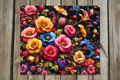 Flowers, black background | 8 tumbler Sublimation designs Product Image 7