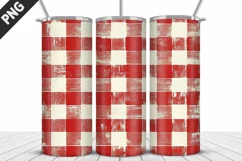 Red Plaid Tumbler Design | Valentine's Day Tumbler Wrap Product Image 4